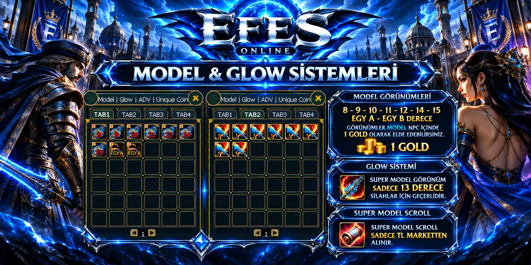 Efes Online - 120 CAP | EU&CH | 13-14-15 DG | Kolay PvP Server | 1 Gold