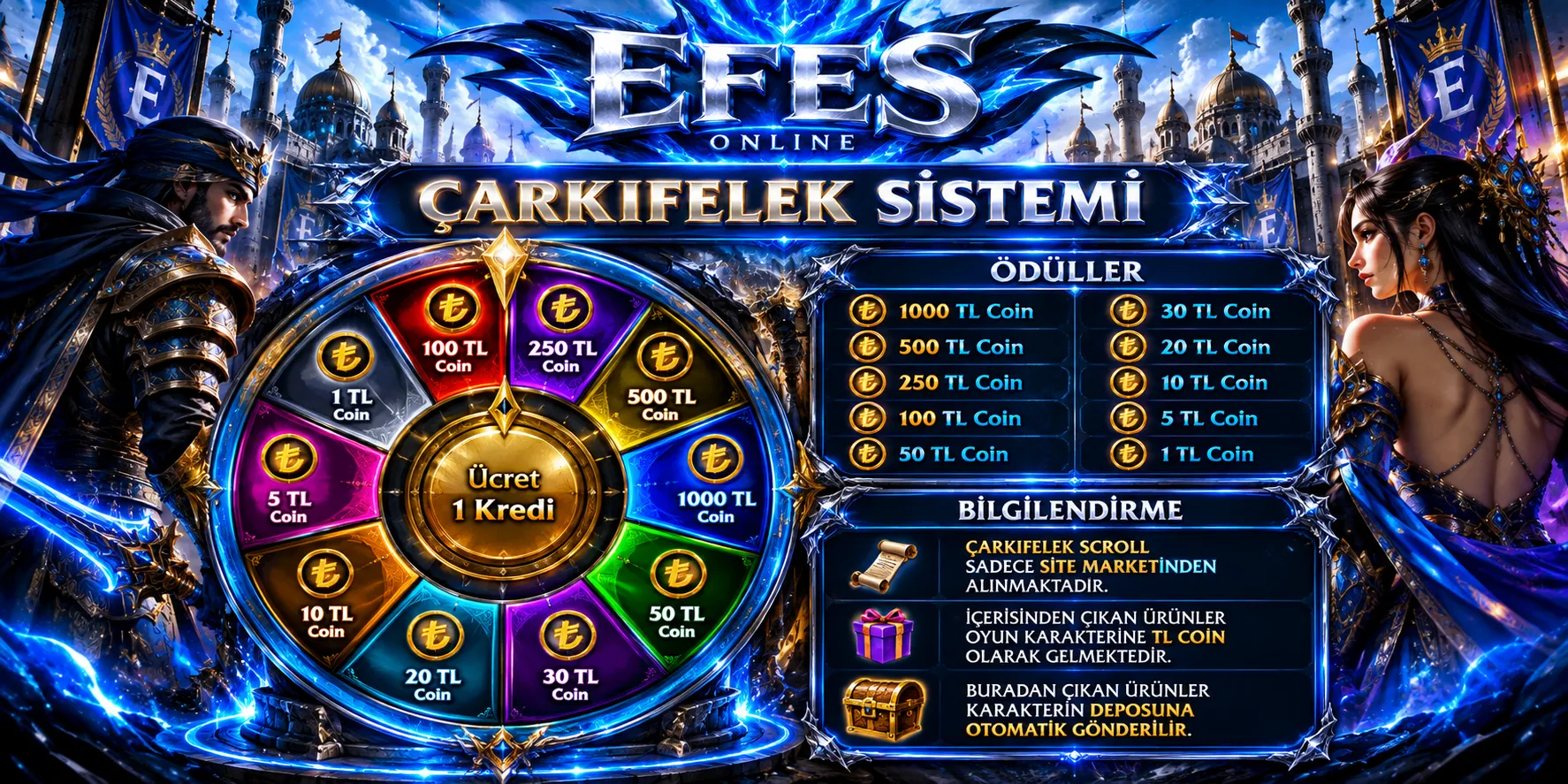 Efes Online - 120 CAP | EU&CH | 13-14-15 DG | Kolay PvP Server | 1 Gold