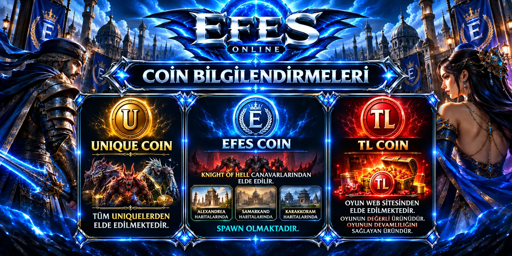 Efes Online - 120 CAP | EU&CH | 13-14-15 DG | Kolay PvP Server | 1 Gold