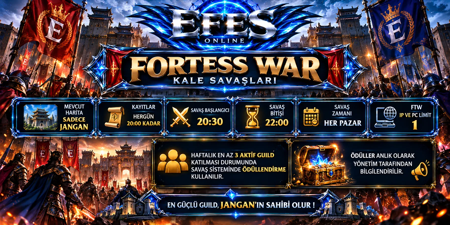 Efes Online - 120 CAP | EU&CH | 13-14-15 DG | Kolay PvP Server | 1 Gold