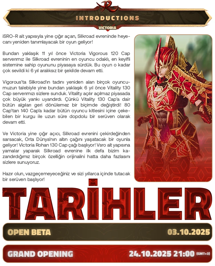 Victoria Rohan - 130 Cap iSro-R Server | Wheel-Pet-Job Set System | Uzun Ömürlü | G.O. 24 Ekim