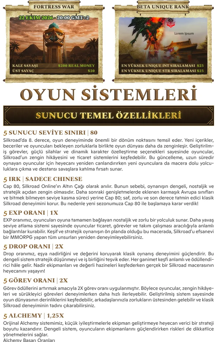 Silkroad Story Classic - 80 CAP | Sadece CH | Düşük Oranlar