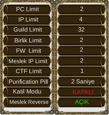 Beliar Online - 110 CAP | PvP | 11 DG | Coin Sistemi | 1 Gold NPC