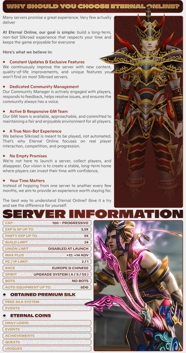 Eternal Online - 100 CAP Progressive | No Bots | Long-Term | Play2Win | EU&CH