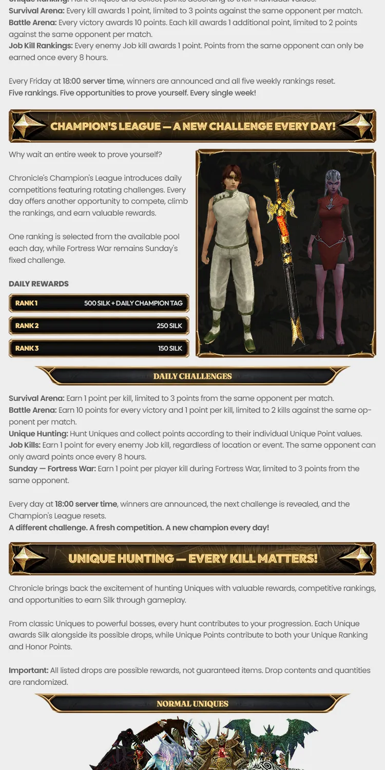 Silkroad Chronicle - 110 CAP | EU&CH | Classic Silkroad Experience | No Silk Scrolls | Open Market | Zerk Quests