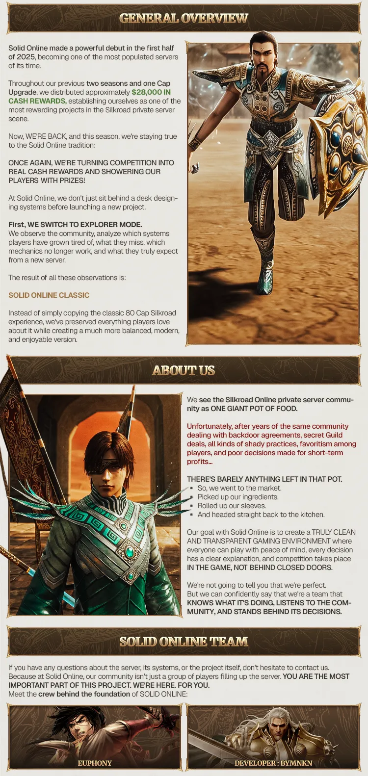 Solid Online Classic - 80 CAP | Only CH | Drop System | Kill Unique Earn USDT