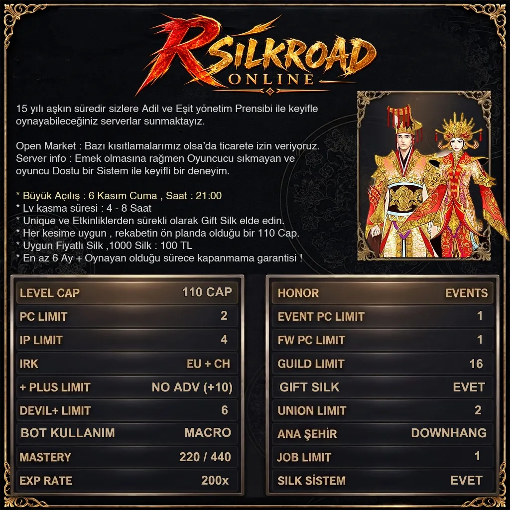 RSilkroad Advanced Macro - 110 Cap Macro Sistem I Phbot Kapalı I Emek ve Oyuncu Deneyimi Ön Planda I Job ve Rekabet I