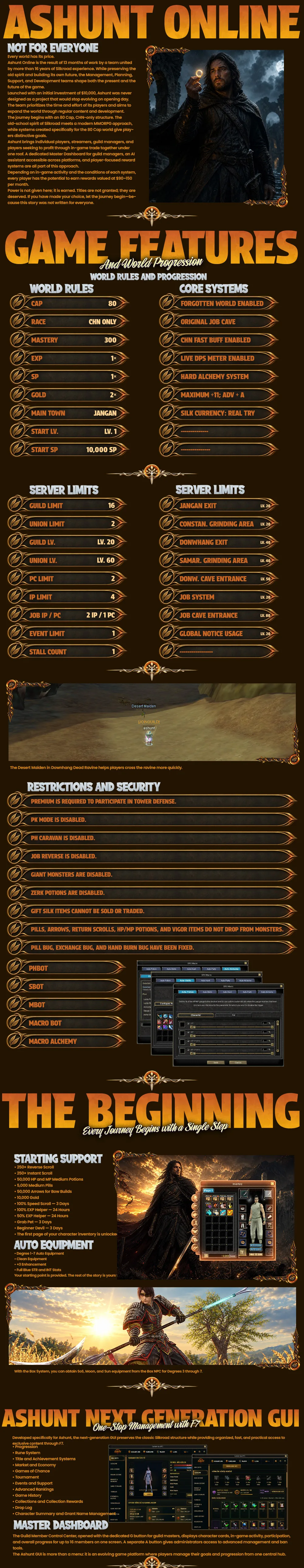 Ashunt Online - 80 CAP | Only CH | Hard Rate 1x | Rune System | Live Betting Tournament