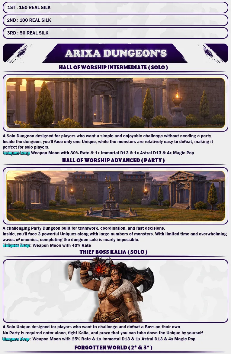 Arixa Online - 130 CAP | D13 | Activity System | FGW | Drop System | $1,500 Prize Pool