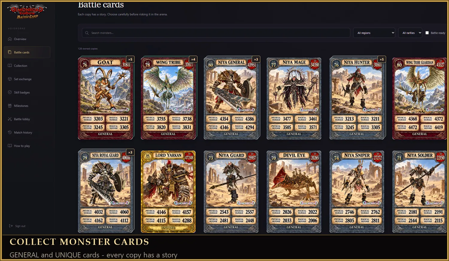 DemonRoad - Voidborne - 140 CAP | EU&CH | 150x | Battle Card TCG