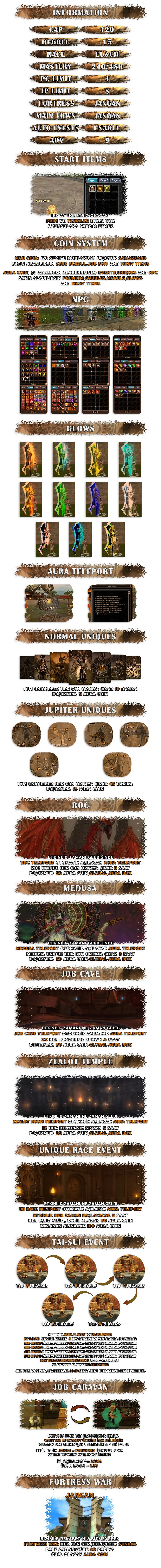 AURA Online - 120 CAP | PvP Sistemi | Coin Sistemi | Play2Win