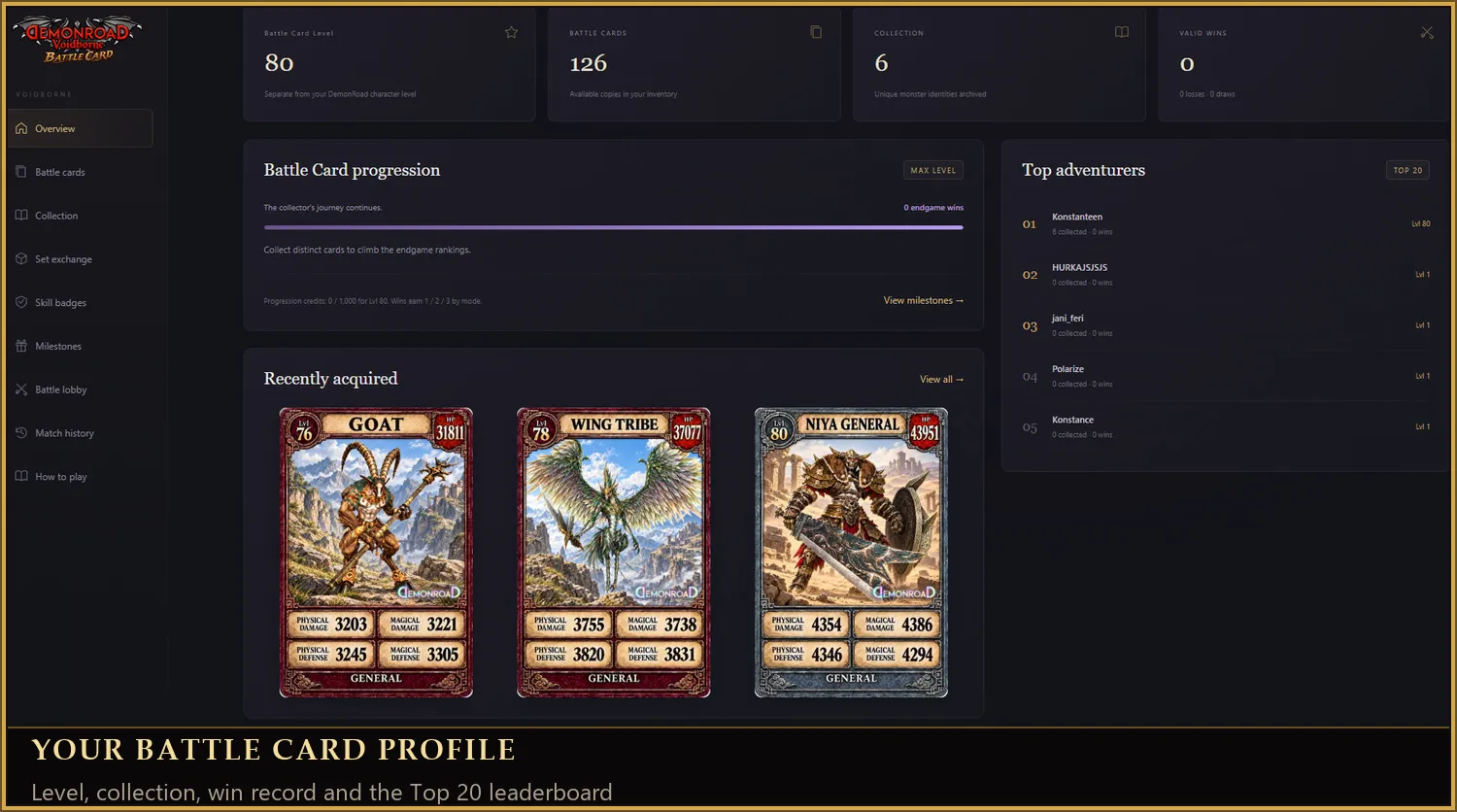 DemonRoad - Voidborne - 140 CAP | EU&CH | 150x | Battle Card TCG