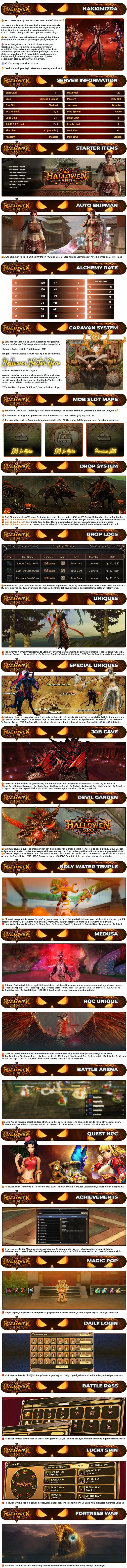 Hallowen Online - 120 CAP | Emek Server | Drop Sistem | Full Etkinlik | Job Tabanlı